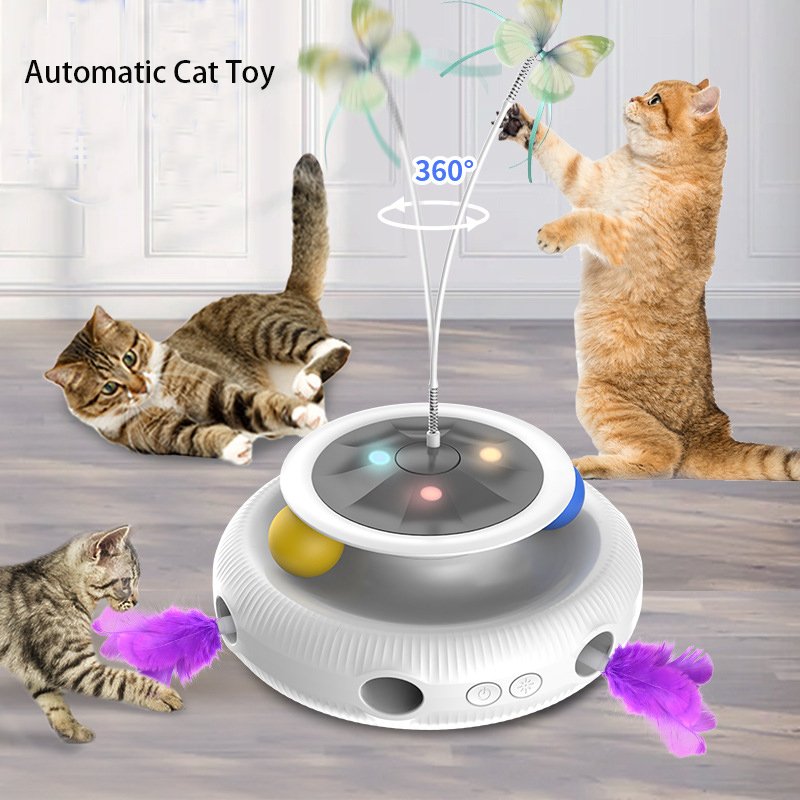 Smart fluttering butterfly toy providing brilliant indoor cat entertainment.