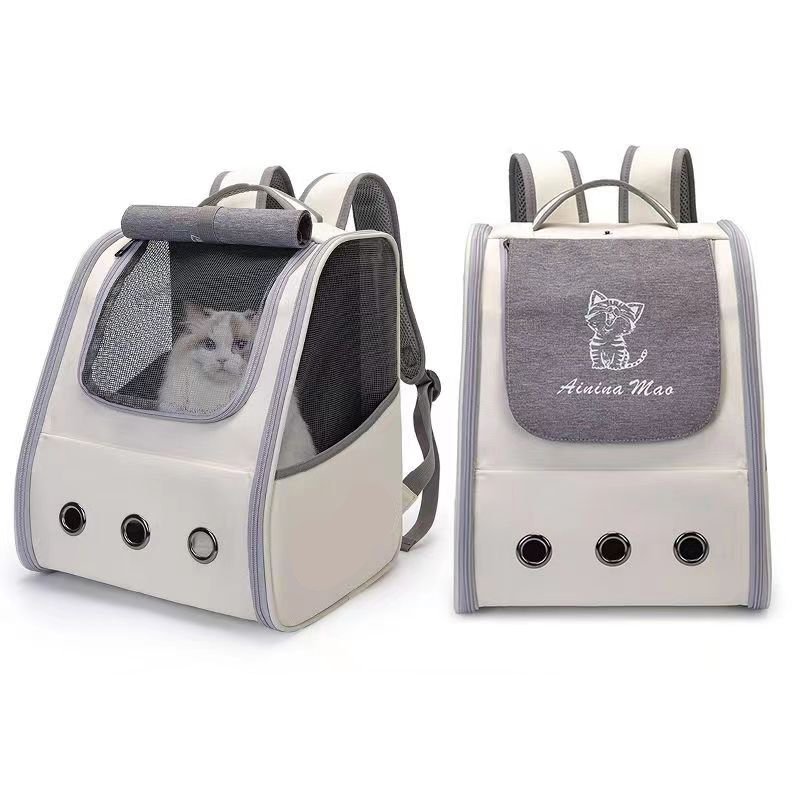 The three-door breathable pet travel backpack for small dogs and cats.