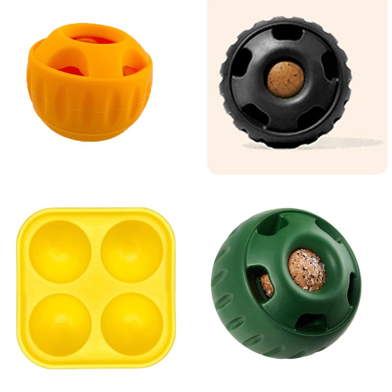 Silicone pupsicle mold used as an interactive dog toy for daily pet enrichment.