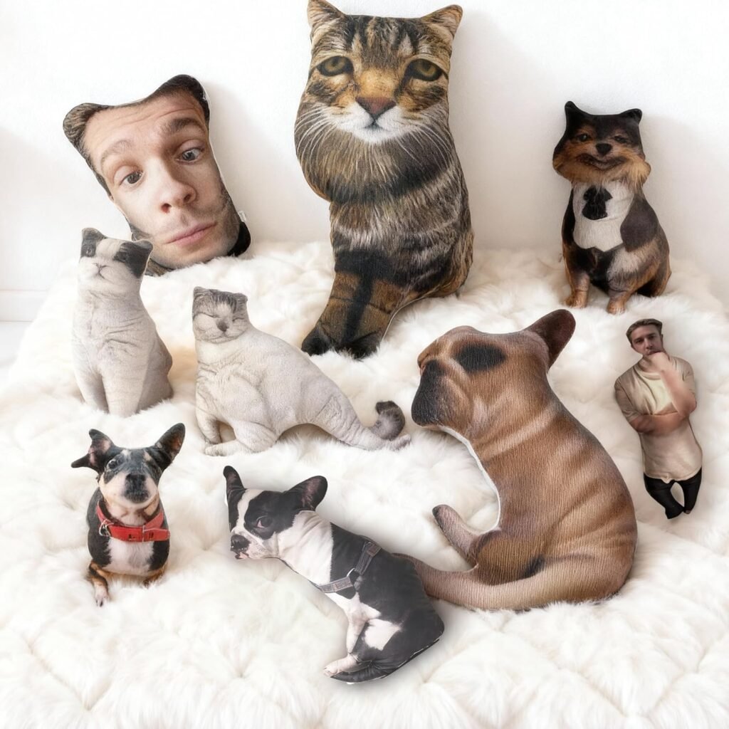 Custom pet photo cushion, a perfect personalized gift for a cozy and calm home.