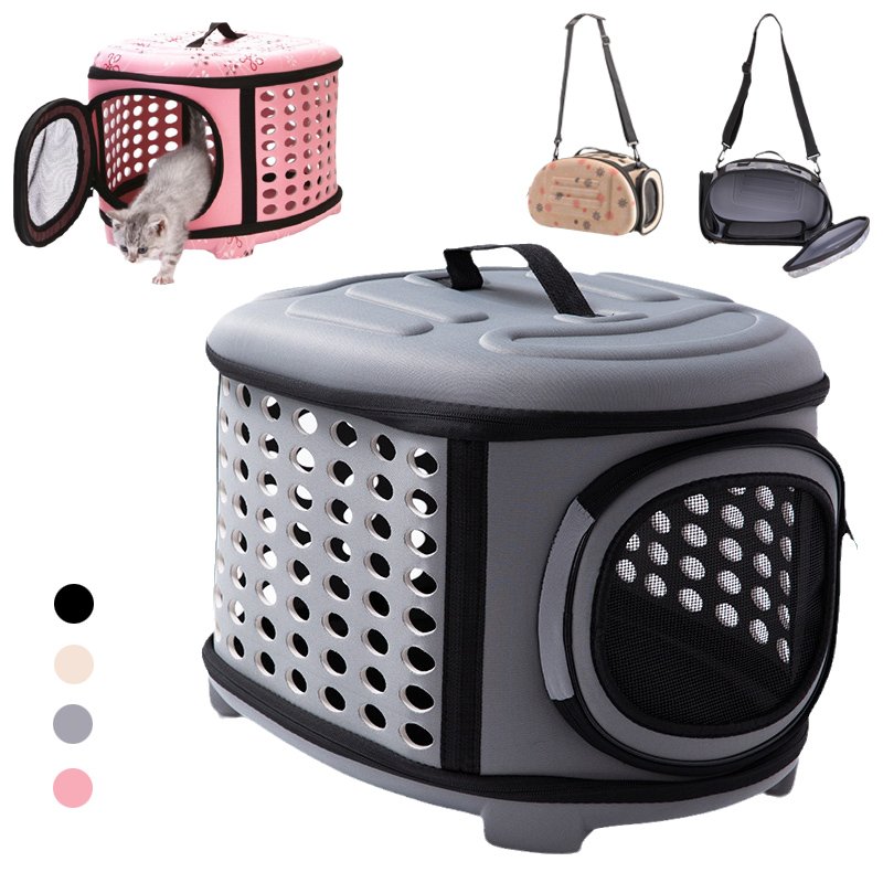 Single shoulder pet carrier bag for comfortable travel.