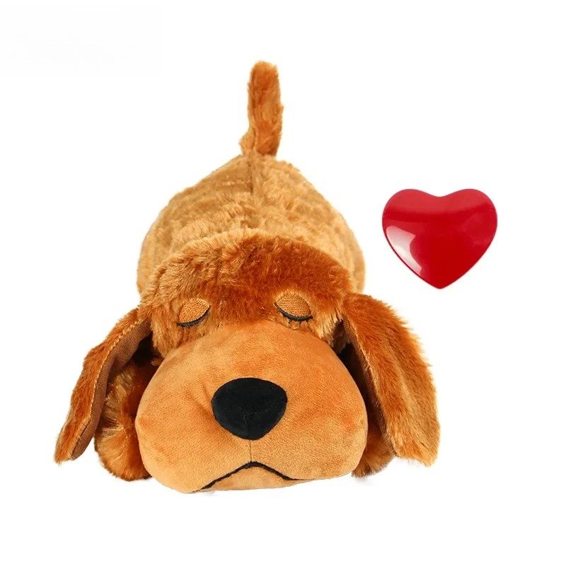 Heartbeat plush toy for puppy anxiety, a popular calming pet product for better sleep.