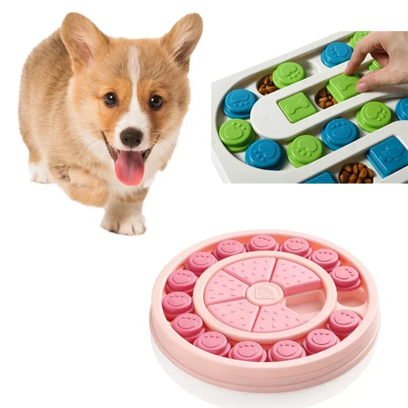 Interactive slow feeder bowl for daily dog brain games