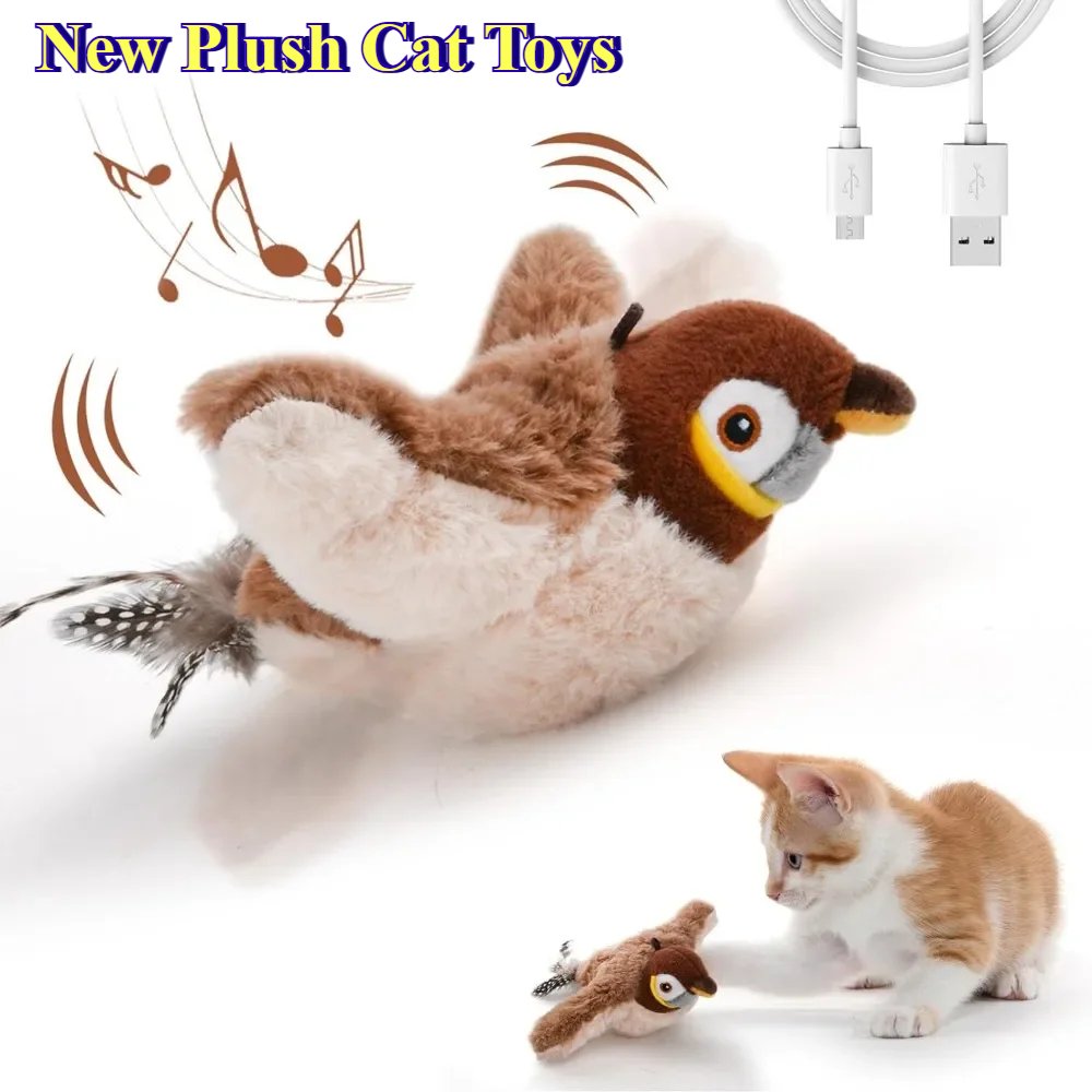 Chirping bird catnip toy for indoor pet play and enrichment.