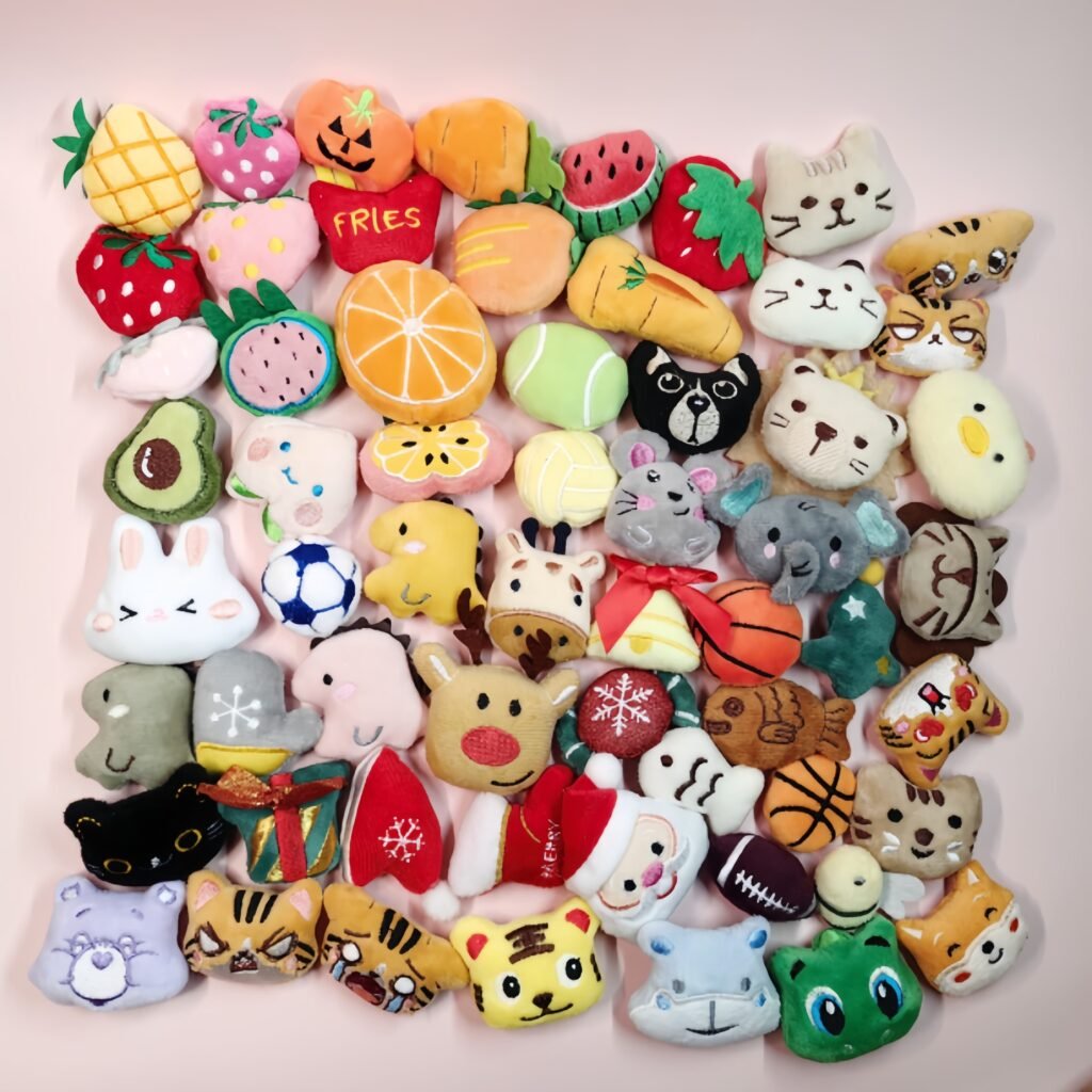Mini catnip plush toys providing relaxation and quiet play for kittens.