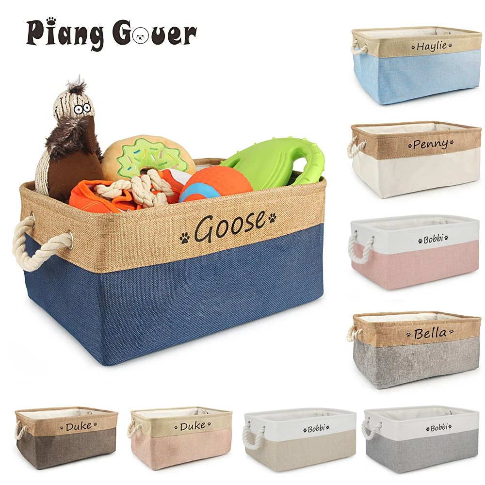 Personalized pet toy basket to help maintain an organized and calm home for pets.