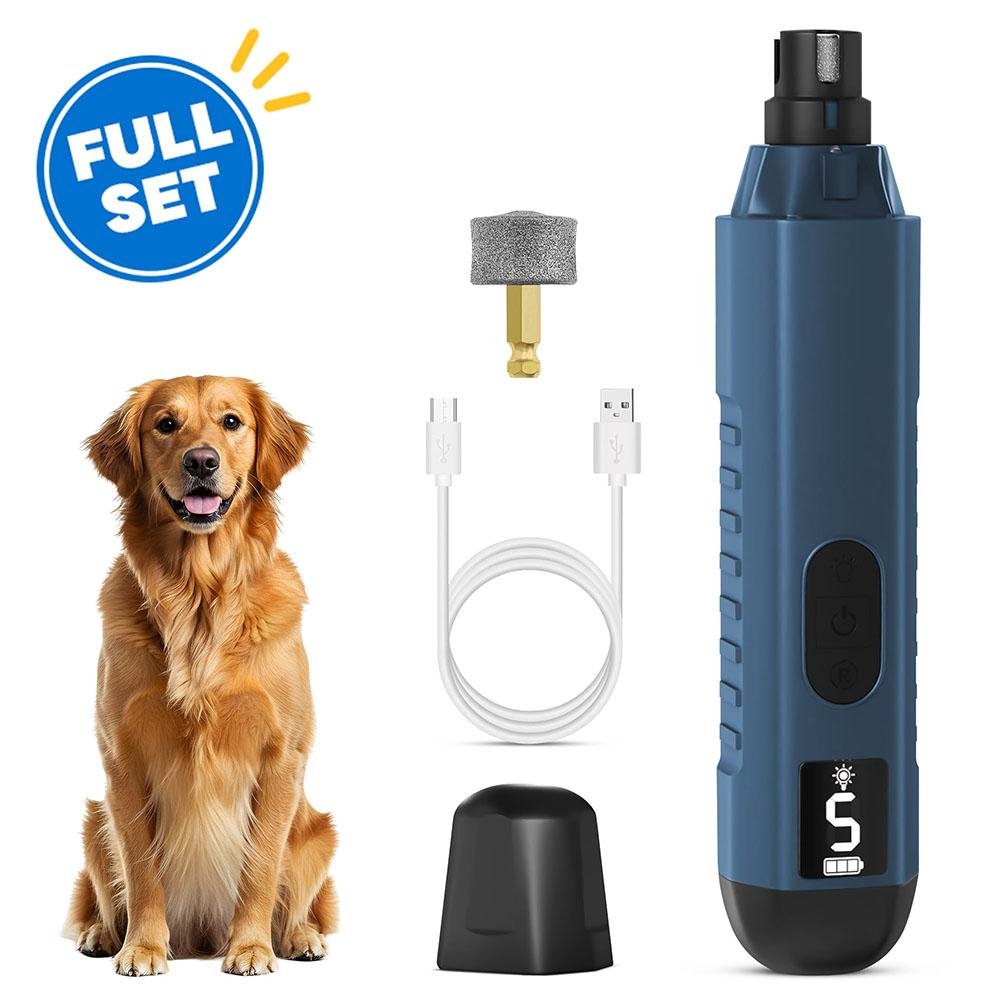 Quiet grooming tool beside pet care accessories