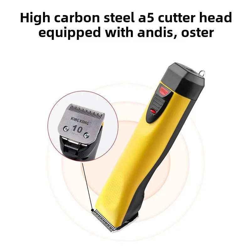 Professional cordless dog hair trimmer for home grooming.