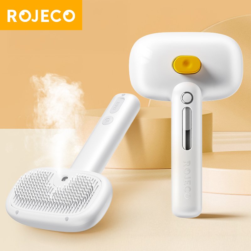 Steam grooming brush for easy pet hair care