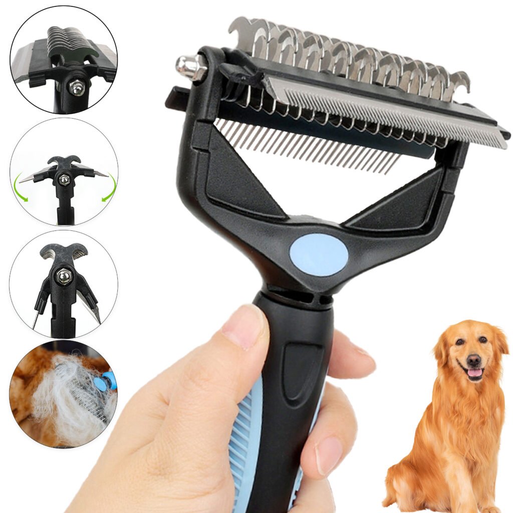 Results of using professional pet grooming tools on a cat's coat.