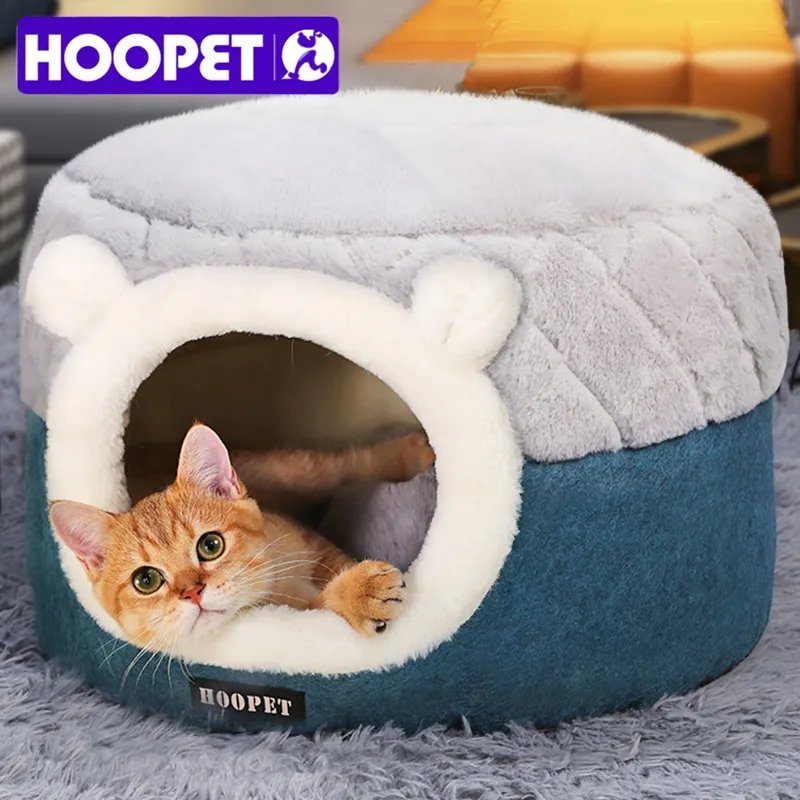 Soft grey plush cat bed designed for comfort and a calm pet environment.