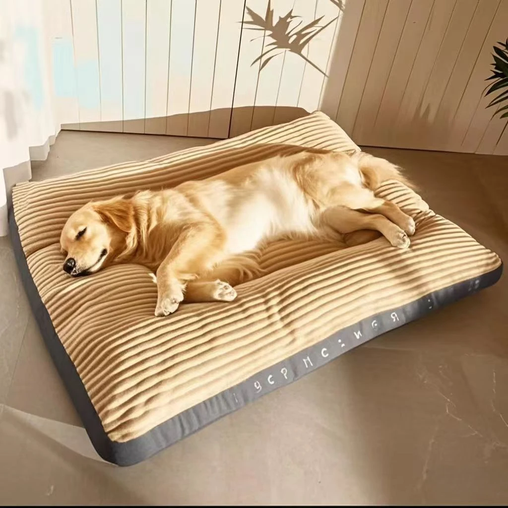 A dog sleeping in one of the best calming pet beds UK pets love.

