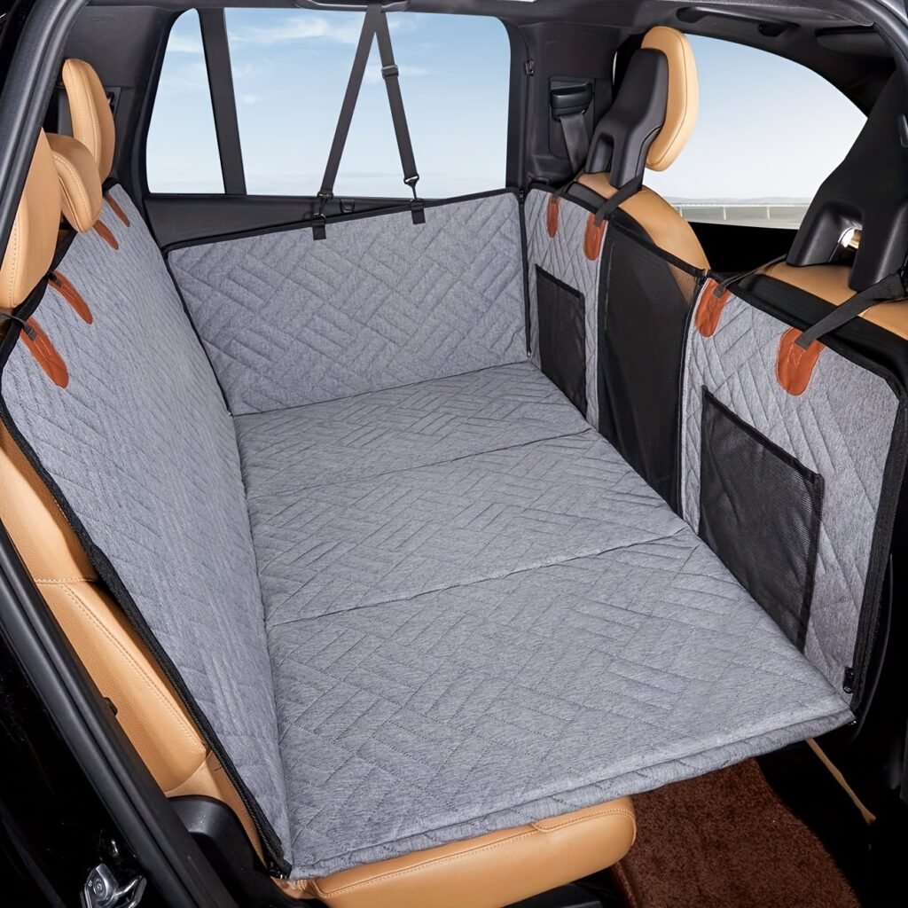 Non-slip waterproof dog car covers with mesh window